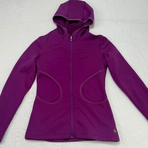 Burton Full Zip Fleece Lined Hooded Activewear Jacket Purple Small